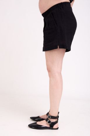 שורטס להריון עם גומי שחור