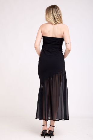 שמלת סטרפלס הריון שחורה של אבישג ארבל