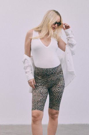 טייץ בייקר להריון בהדפס מנומר