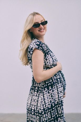 שמלת הריון ליהיא מודפס טאי דאי