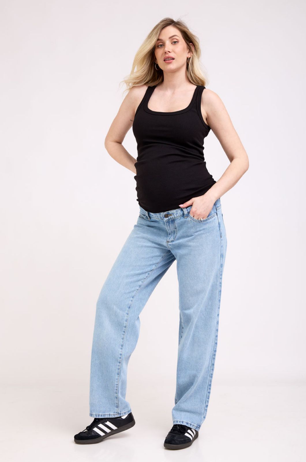 ג'ינס הריון בגזרה נמוכה תכלת