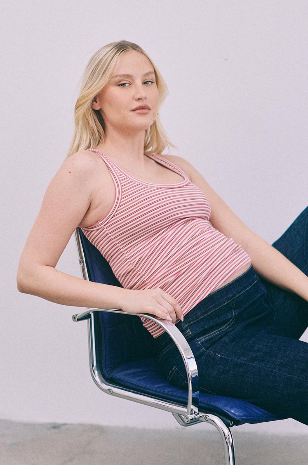 גופיית הריון חן פס ורוד