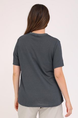 חולצת הריון והנקה ש.קצר אפור בטון אבישג ארבל