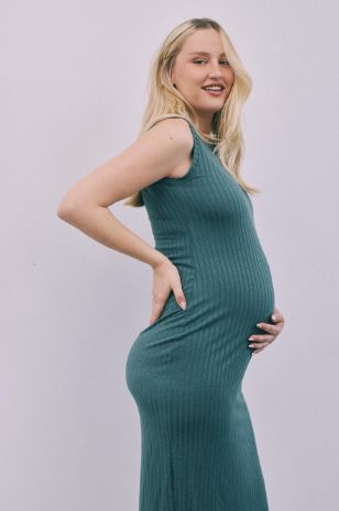 שמלת הריון ריטה ירוק אצה