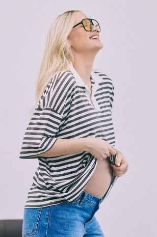 חולצה להריון בסגנון פולו של אבישג ארבל