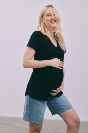 ג'ינס ברמודה להריון כחול בהיר אבישג ארבל