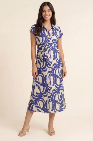 שמלת הריון שמנת כחול אבישג ארבל