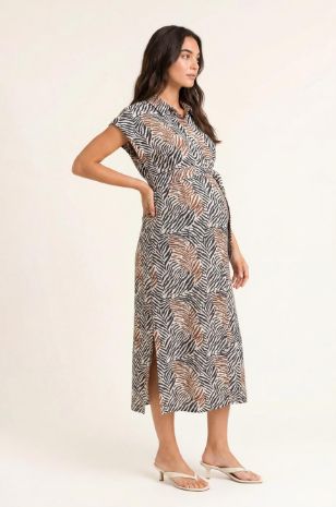 שמלת הריון ליהיא חמרה אפור של אבישג ארבל