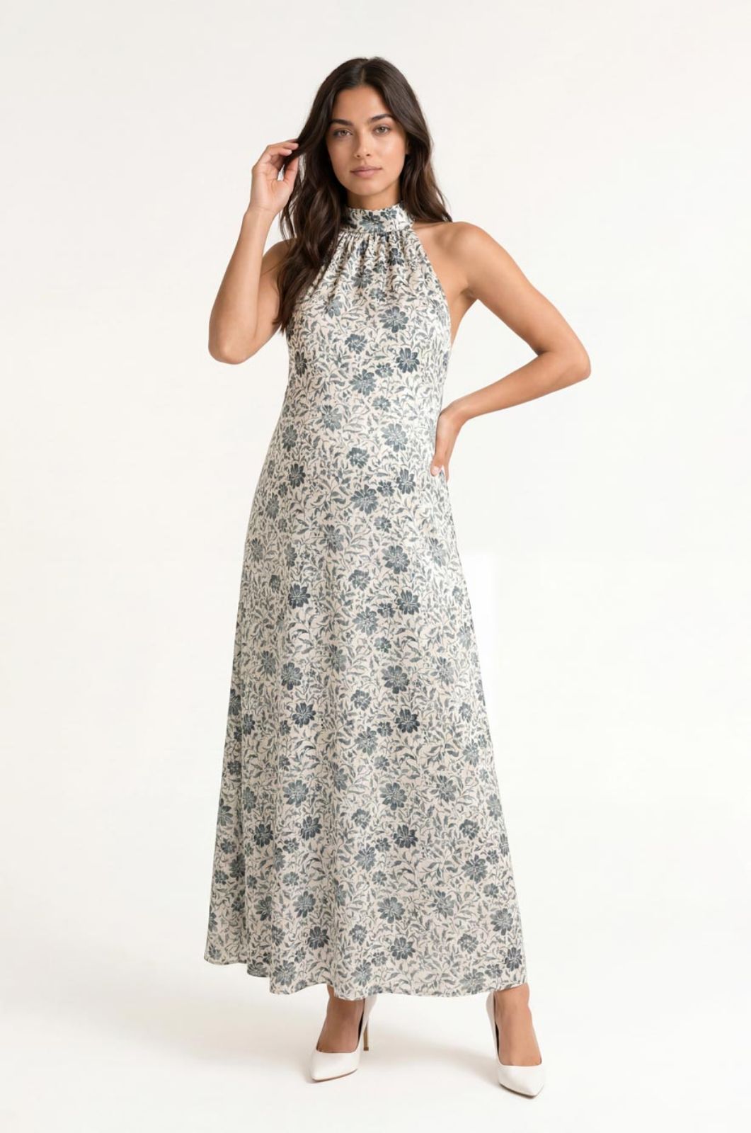 שמלת הריון קרולינה שמנת פרחוני 