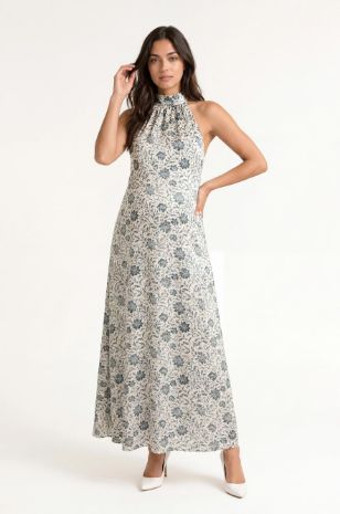 שמלת הריון קרולינה שמנת פרחוני 