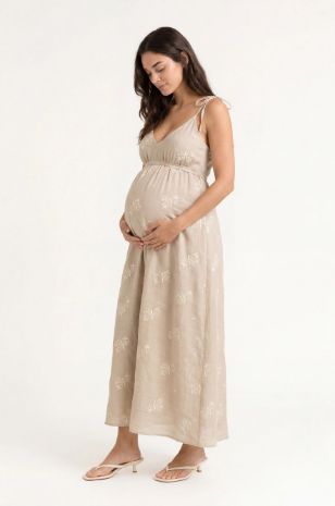 שמלת הריון דבי טבעי רקום של אבישג ארבל