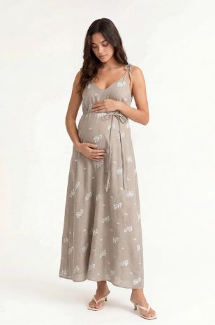 שמלת הריון דבי טבעי רקום של אבישג ארבל